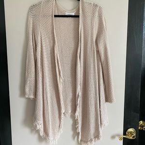 Muted Pink Fringe Cardigan